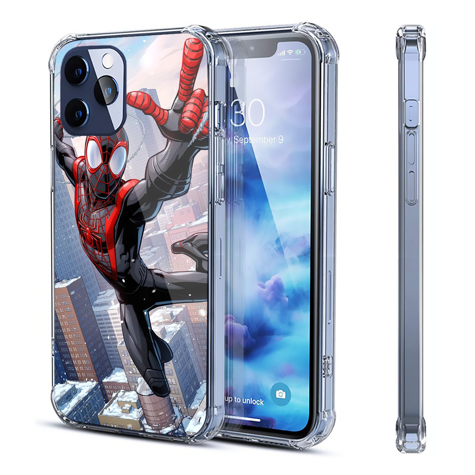 （画像用） Spider Man スパイダーマン 【iPhone 12シリーズ対応】透明スマホケース（クリアソフトケース）